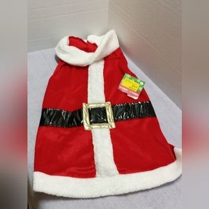 Top paw size dog holiday Red Santa suit new nos